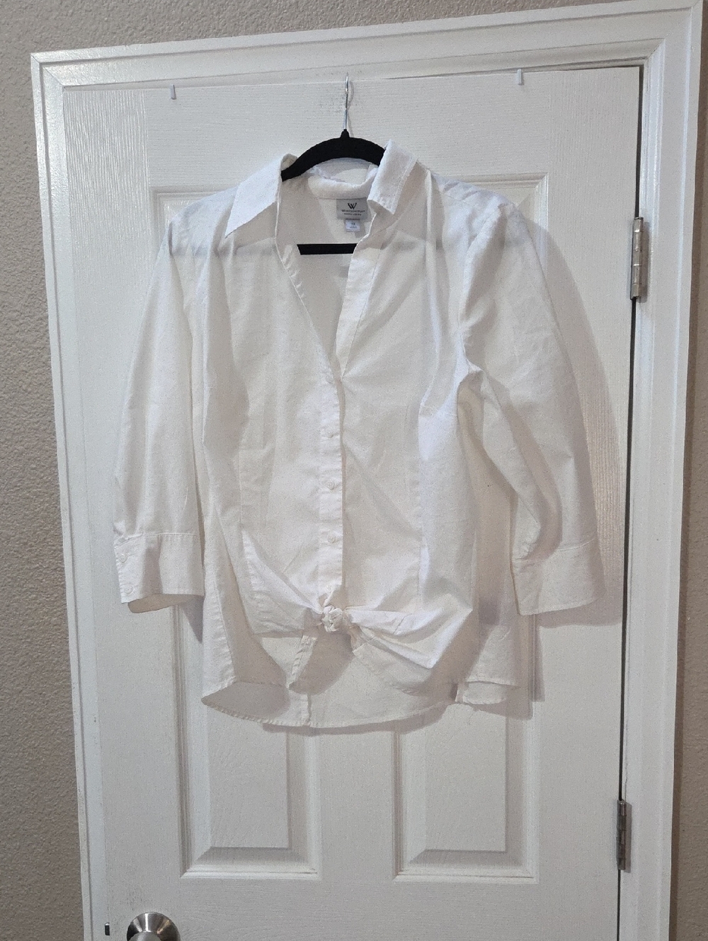Worthington White Women's Button-Down Shirt with Front Tie